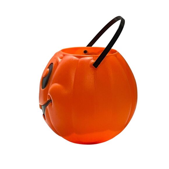 Vintage Grand Venture 1997 10" Pumpkin Pail Blow Mold Basket Fall Halloween NOS - Picture 2 of 8